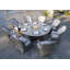Ensemble de conversation en osier / rotin pour 8 personnes avec coussins Natascha-70106014