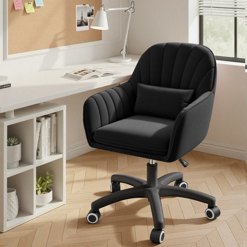 Modern Minimalist Swivel Office Chair with Velvet Padding pillow Vanity Swivel Chair Adjustable Height for Home Office, Study, Bedroom