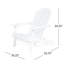 Chaise en bois blanc pour terrasse de patio près de la piscine, fonction pliante et porte-gobelets, 30,22 po de profondeur, 36,26 po de largeur, 35,27 po de hauteur, 22,75 lb