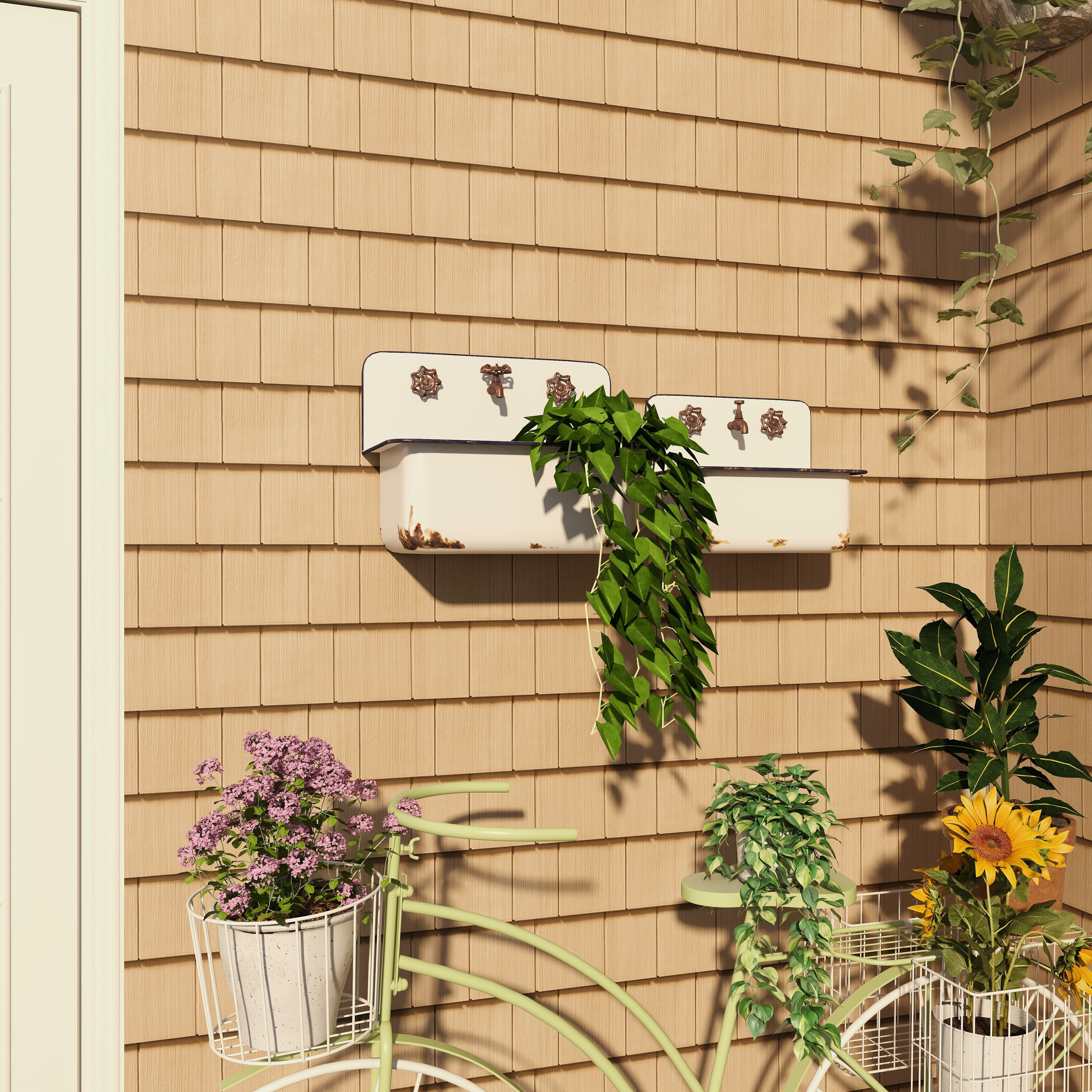 Gracie Oaks Albimarle 2 - Piece Iron Wall Planter Set & Reviews ...
