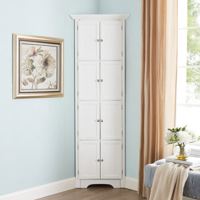 Armoire blanche à 4 tablettes pour le salon, la chambre à coucher, la cuisine et la salle de bain