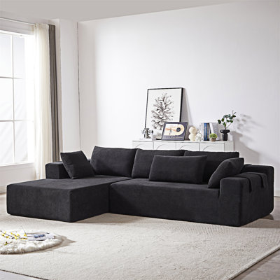 Upholstered Boneless Sectional Sofa With Pillows