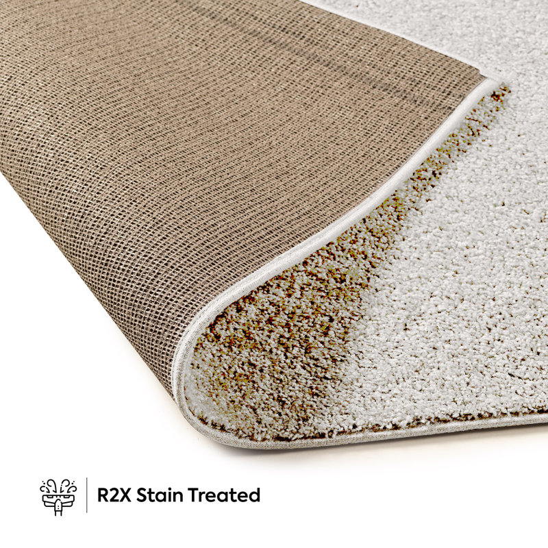 Modern Plush Pet and Kids Friendly Solid Color Area Rugs, Stain & Fade Resistance, Bedroom, Playroom and Kidsroom, Event, Wedding, Perfect for Living Room, Dining Room, Off White Mentone Rug