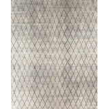 Geometric Hand-Knotted Wool Gray Rug