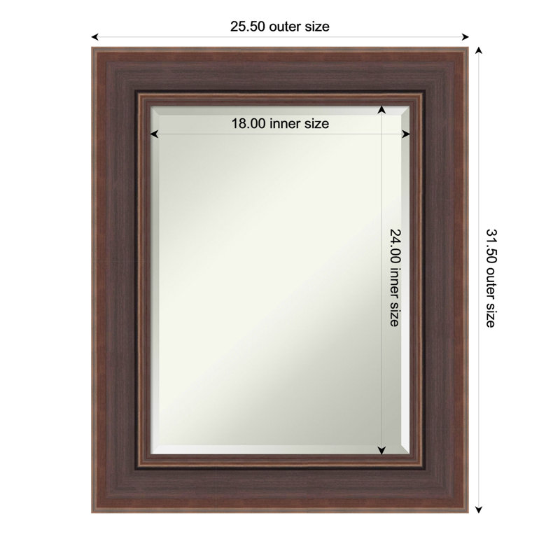 Miroir mural de salle de bain Moab, 31,5 po x 25,5 po