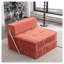 Canapé-lit pliant convertible orange, fauteuil futon rembourré en chenille avec support à ressort