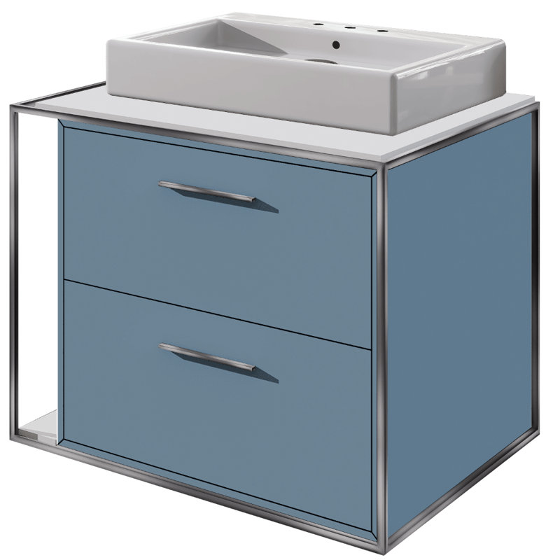 Aquagrande 13.25 in. L Bathroom Sink, 3 Hole - 8" Centers