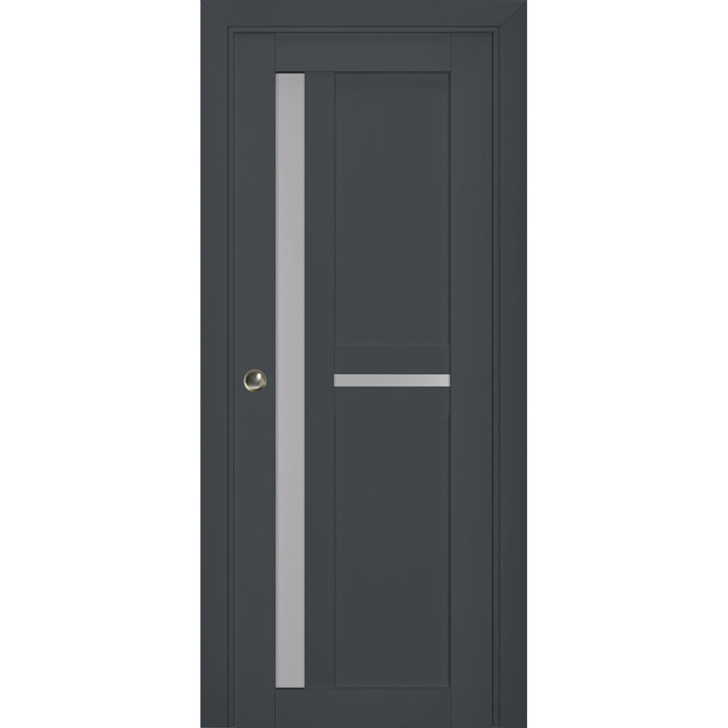 Portes de placard Veregio, Antracite, 28 po x 96 po