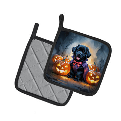 Paire de porte-pots noirs d'Halloween Terre-Neuve