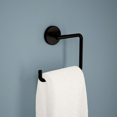 Anneau porte-serviette carré ouvert à fixation murale, accessoire et quincaillerie de salle de bain Trinsic