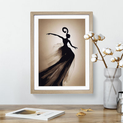 Dancing Woman Mid Air 1 Piece Single Picture Frame Wall Art