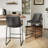  25.4'' H Modern Pu Leather Counter Stool With Metal Legs And Footrest-776617053-776722452-801192868