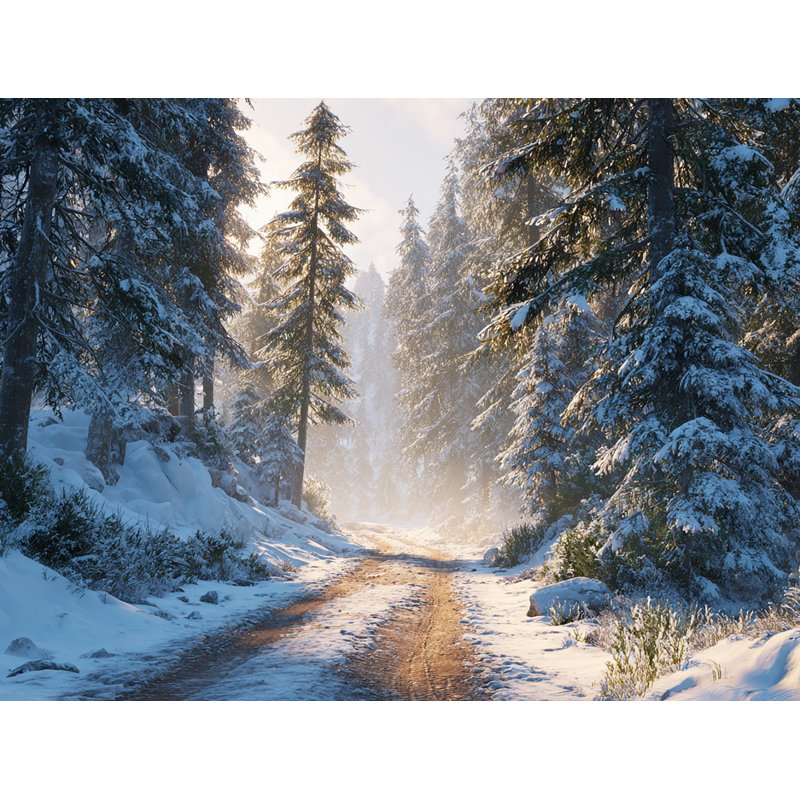 «Winter Forest Glow», art mural sur toile tendue, H 16 po x l 24 po