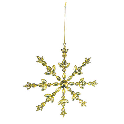 Handmade Acrylic Jewel And Metal Snowflake Ornament