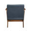 Chaise d'appoint en bois d'hévéa brun avec revêtement en similicuir bleu pour le salon principal et les sièges-1688034435-1688034434