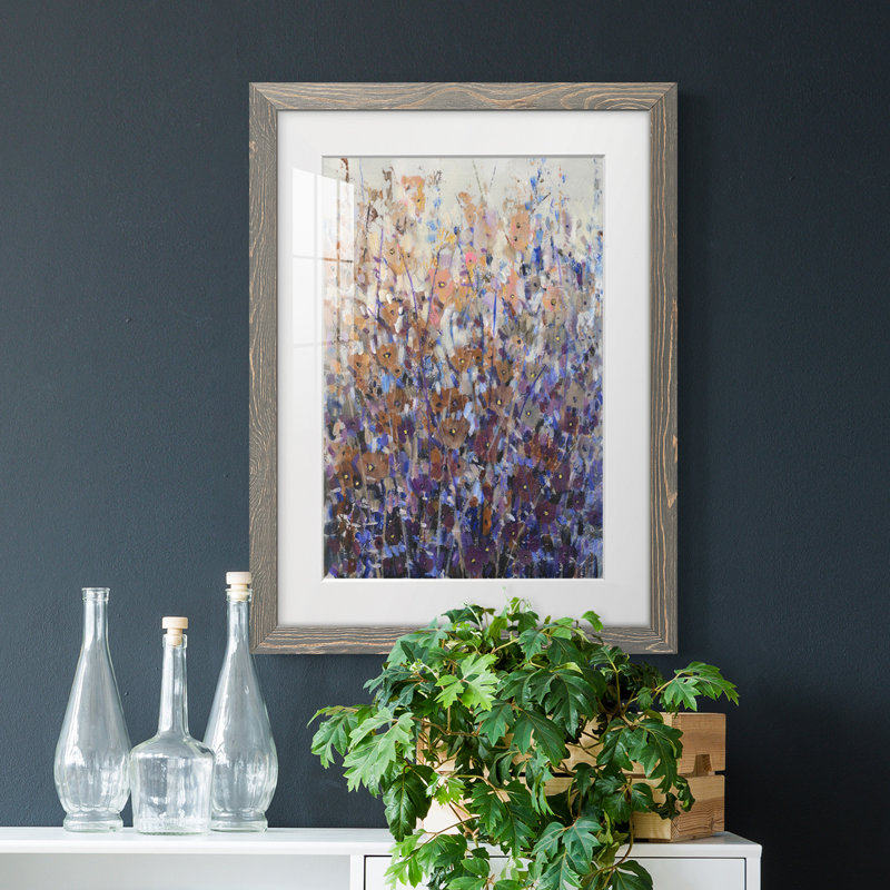 Automne Wildflowers II encadré mat - prêt à accrocher, H 31,5 po x l 23,5 po x P 1 po, Cadre gris