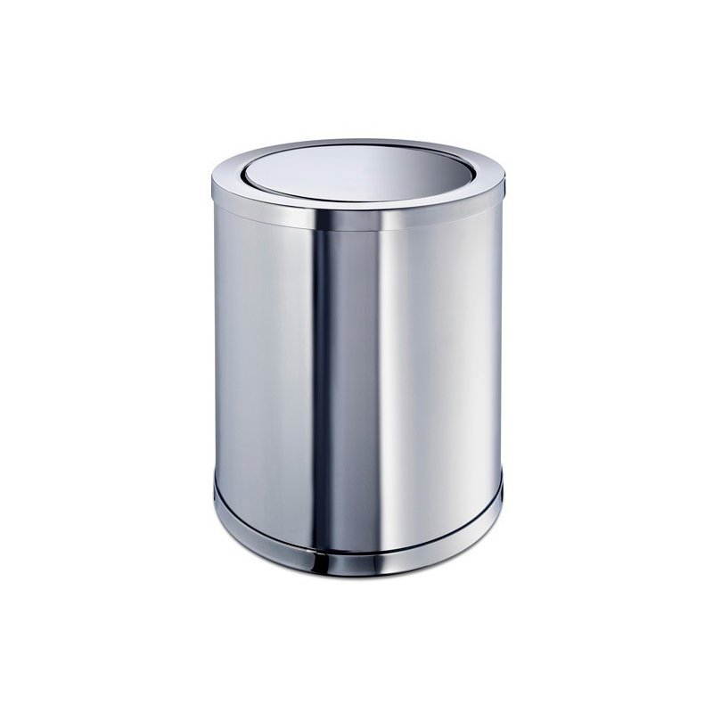 Poubelle à battant avec accessoires 2,08 gallons, Chrome