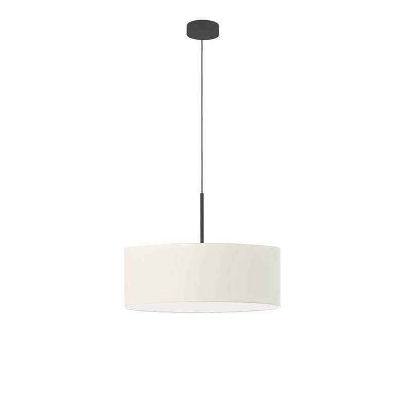 Aubryn 3 - Light Drum Pendant, Ecru, Black, 120cm H x 40cm W x 40cm D