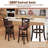 29" Swivel Bar Stools Footrest & Rubber Wood Frame For Kitchen Island-141100737