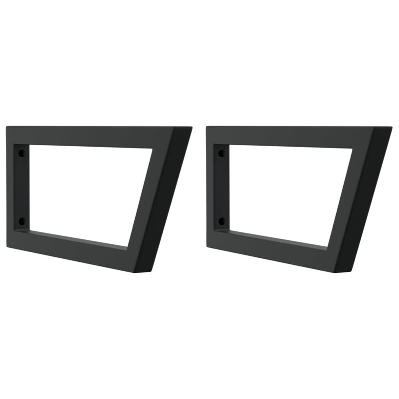  Shelf Brackets For Washbasin 2 Pcs White Trapezium Steel, 3cm H x 50cm W x 20cm D, Black