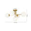 5-light Symmetrical Frosted Glass Semi-flush Mount-930794388