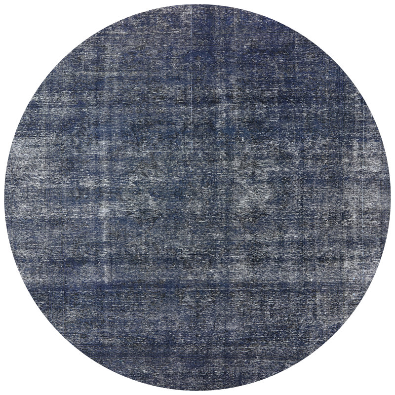 Tapis oriental bleu marine Jalbert, Rond 7 pi