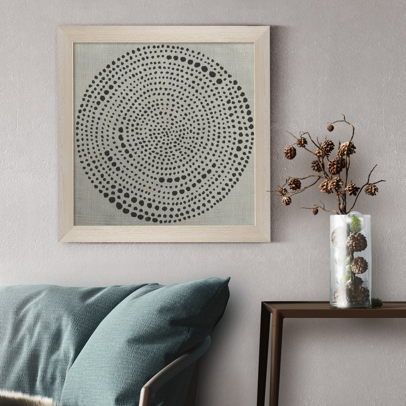 " Mythos I ", 31.5" H x 31.5" W x 1.5" D, White Framed