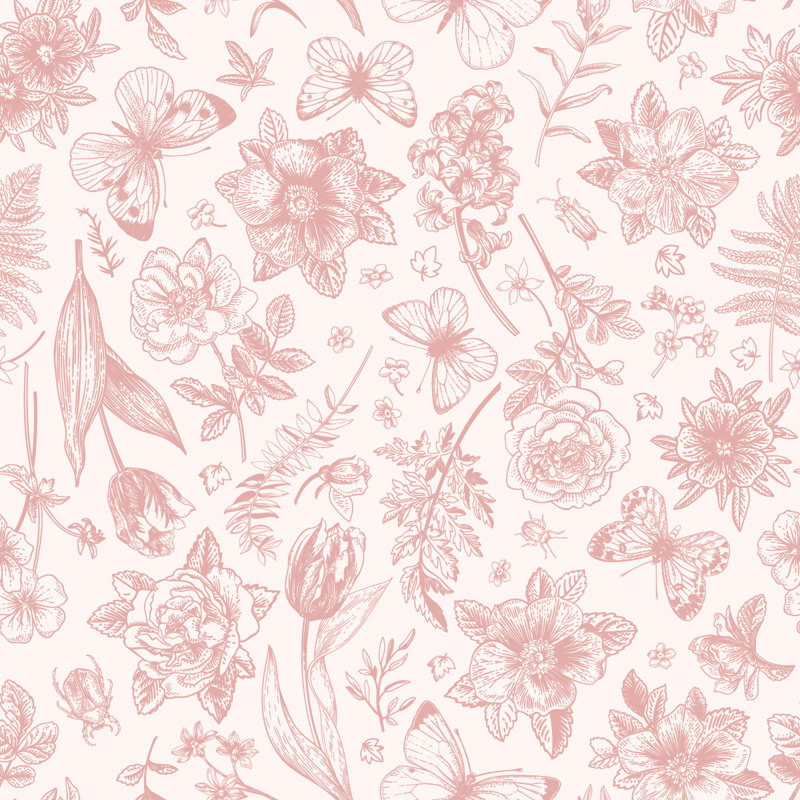 Peel & Stick Floral Wall Mural, 10.42" W x 10.42" L