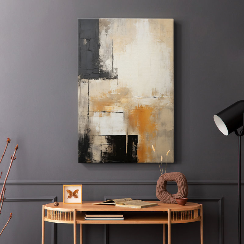 Série ABSTRACT CCDCLXI - Toile tendue avec châssis de qualité supérieure - Prêt à être accroché, H 12 po x l 8 po