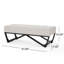 Banc chic avec piqûre gaufrée, base, l 47,98 po x P 17,16 po, H 16,62 po