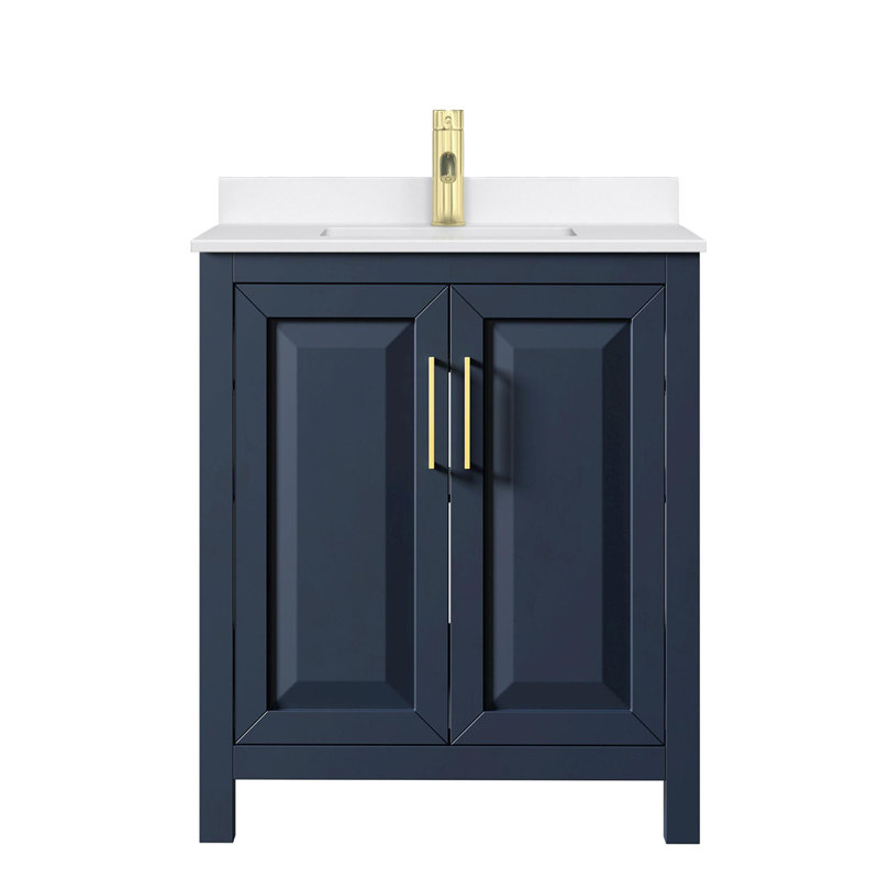 Daria 30'' W Vanity, Brushed Gold, Blue, White Quartz