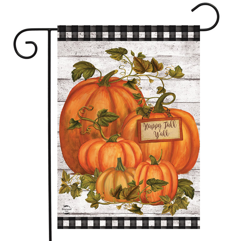 Drapeau de jardin «Happy Fall Y'all Pumpkins»