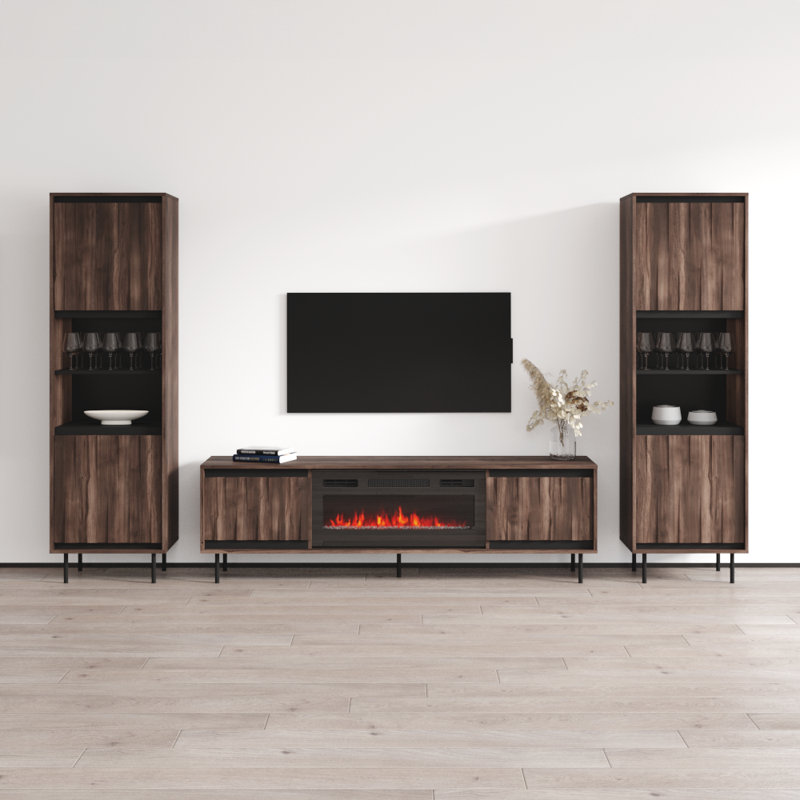 Meuble audio-vidéo avec foyer électrique 112,6 po Swing