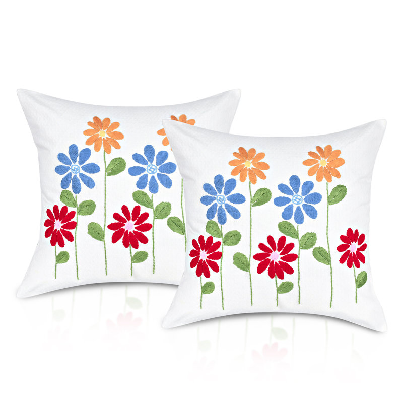Ensemble de 2 taies décoratives florales Boho