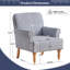 Striped Upholstered Wooden Chair with Rolled Arm-388584576