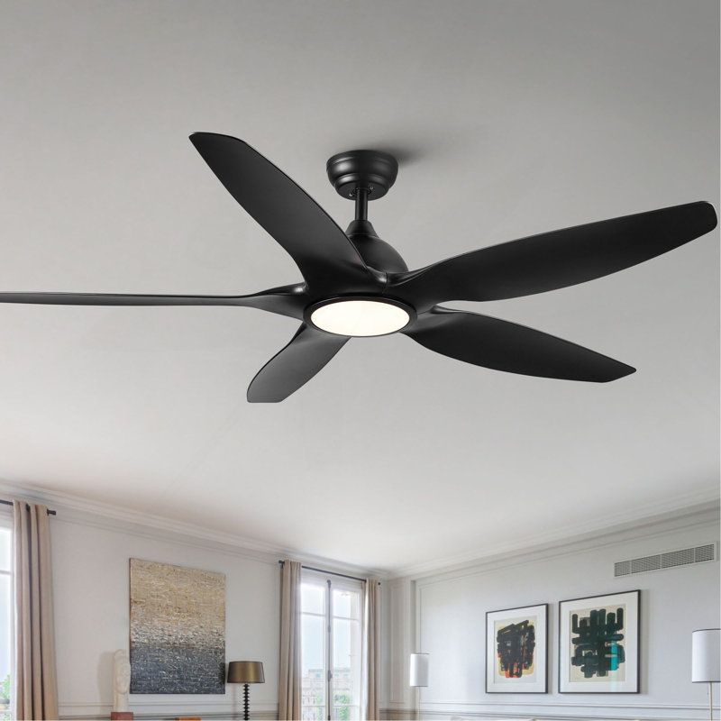 Ventilateur de plafond à DEL 60 po avec pales en ABS noir