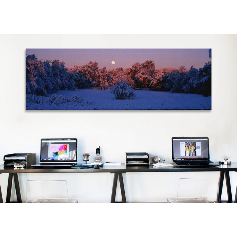«Panoramic Snow Covered Forest at Dawn», Denver, Colorado, reproduction de photo sur toile, H 12 po x l 36 po x P 1,5 po