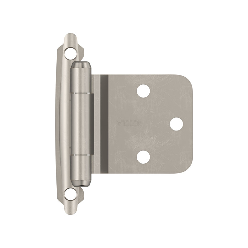 30° Reverse Bevel Overlay Hinge, Satin Nickel