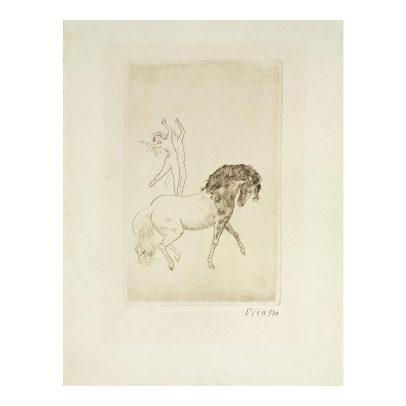 «At the Circus» par Pablo Picasso - Estampe numérique, H 20 po x l 16 po
