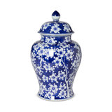 Imperial Ceramic Floral Ginger Jar, Blue And White, Large