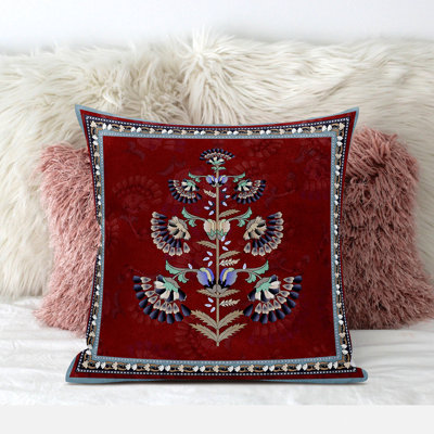 26X26 Blown Seam Broadcloth Floral Throw Pillow