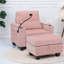 Fauteuil inclinable multifonctionnel rose avec rangement et port USB pour la maison