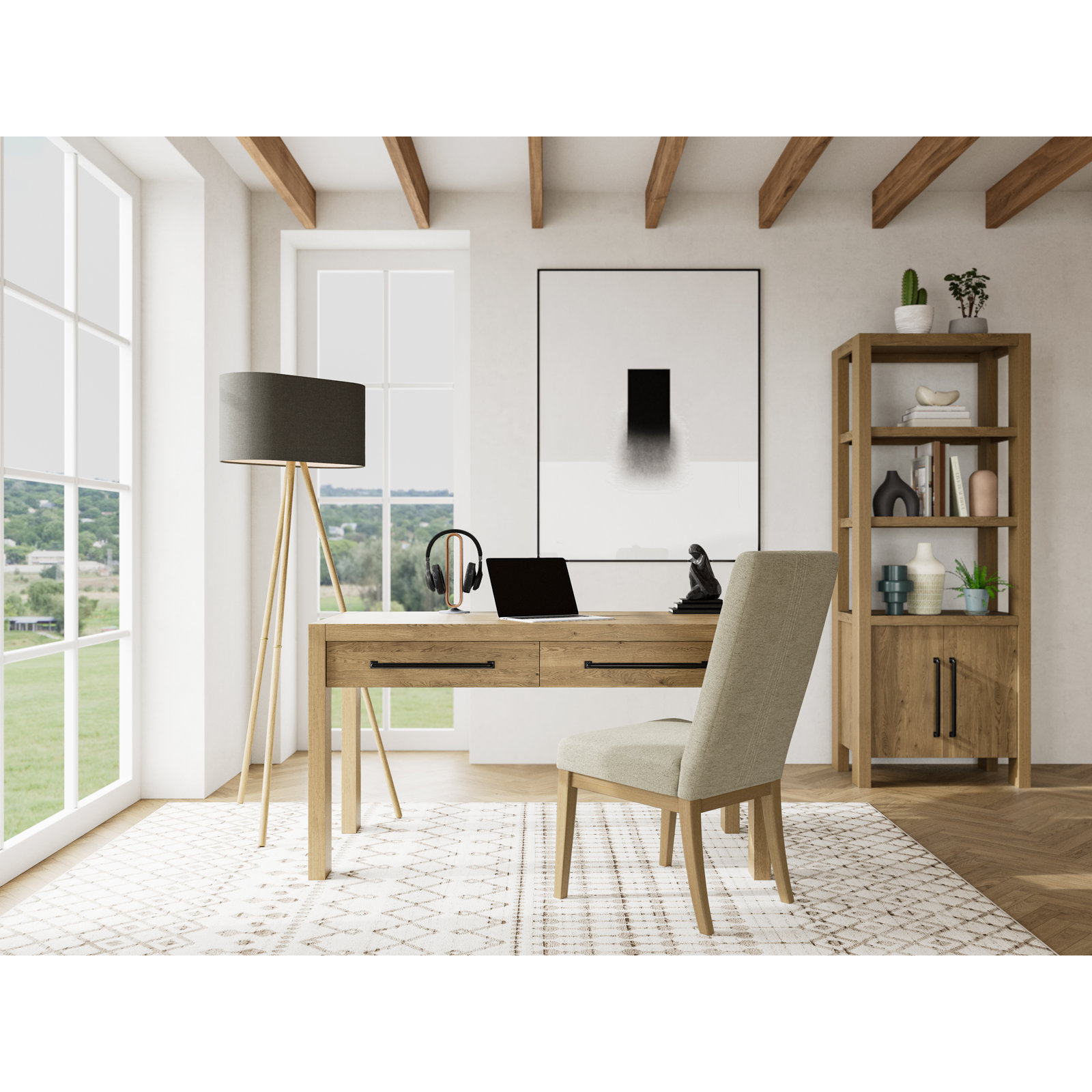 Laroche 54 " Oak Writing Desk