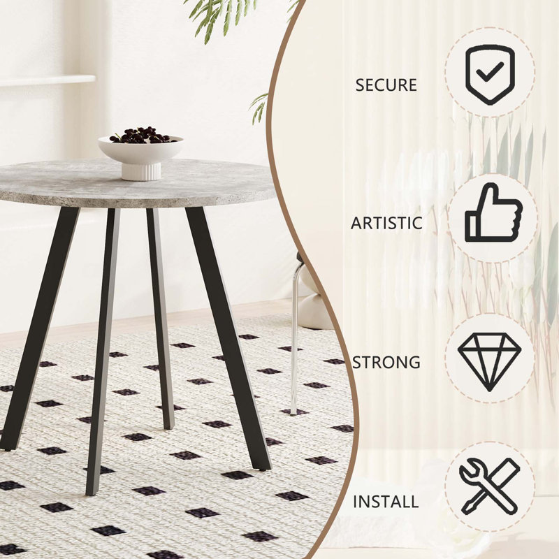 Versatile Circular Dining Table with Industrial Appeal for Various Settings