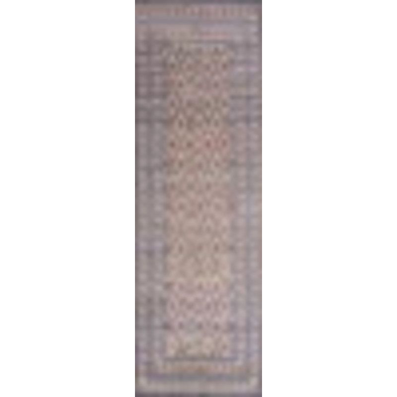 Tapis de couloir antique en coton ivoire