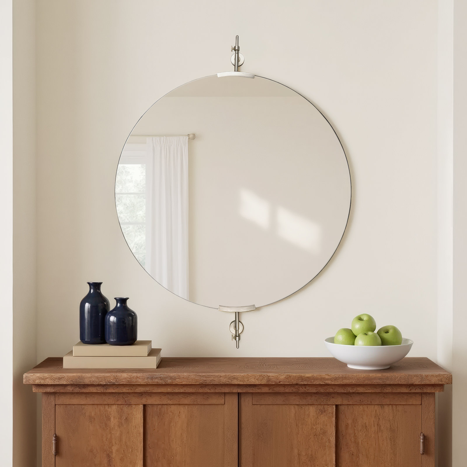 Guava 32" Round Wall Mirror, 34" x 24"