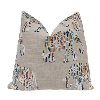Elephant Velvet Throw Pillow Cover