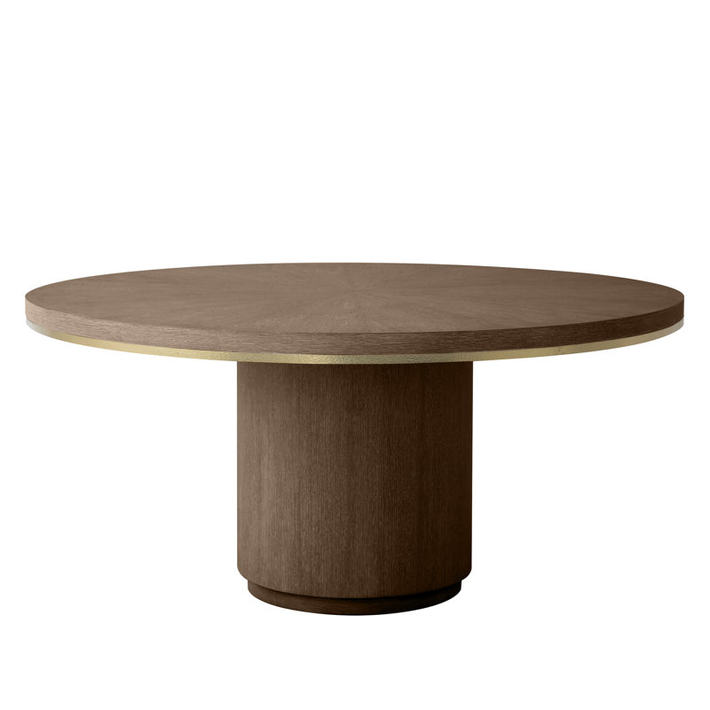 Carino Round Oak Dining Table, Cocoa
