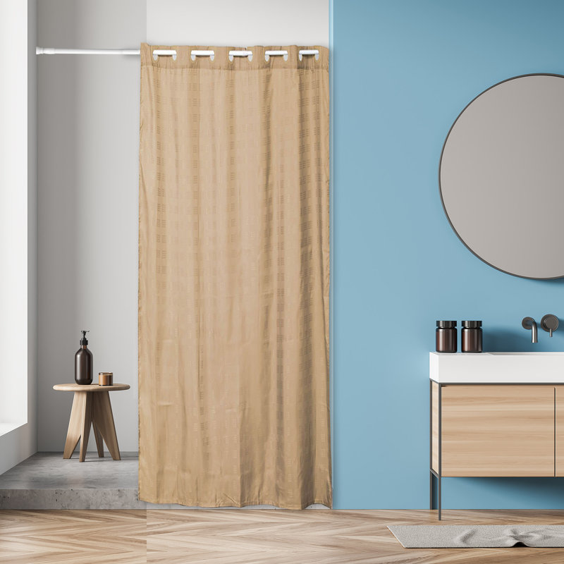 Adjustable White Tension Shower Curtain Rod, 43-79 Inches