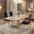 Modern Set of 2 Velvet Dining Chairs with Gold Stainless Steel Legs